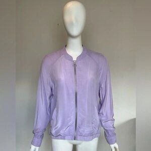 Street One Womens Long Sleeve Lilac Light Purple  Silky Bomber Jacket  US 8 NWT